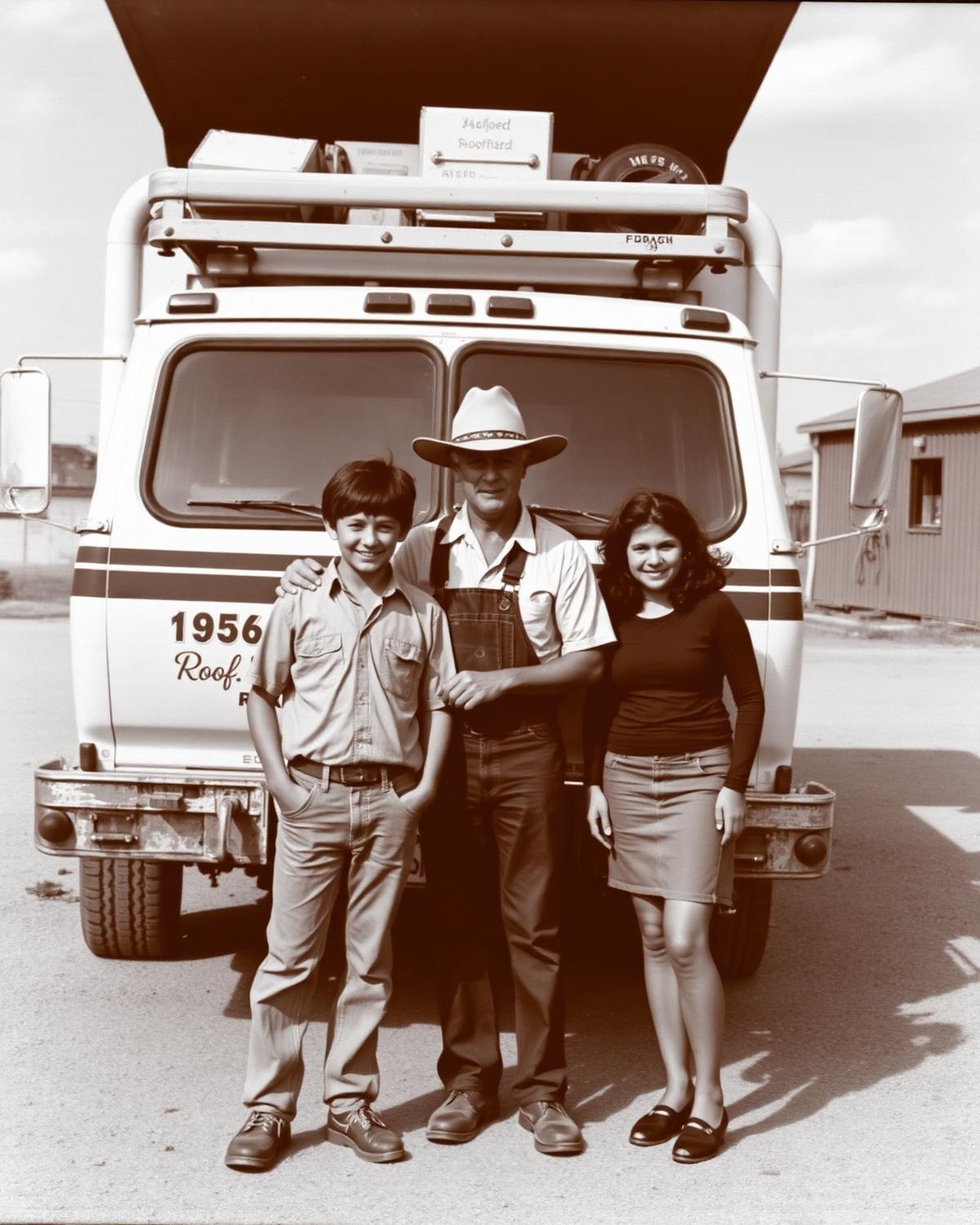 Boles family 1980, black and white archive